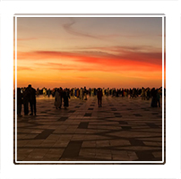 sunset at the mosque